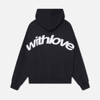 Sudadera Oversized de Mujer con Estampado Gráfico "Con Amor" – Negro