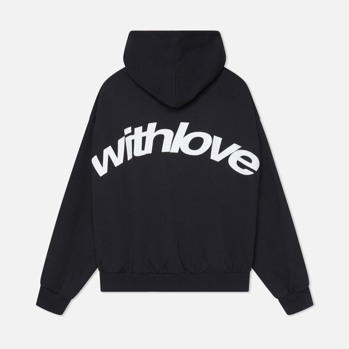 Sudadera Oversized de Mujer con Estampado Gráfico "Con Amor" – Negro