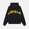 Sudadera Oversized de Mujer con Estampado Gráfico "Con Amor" – Negro