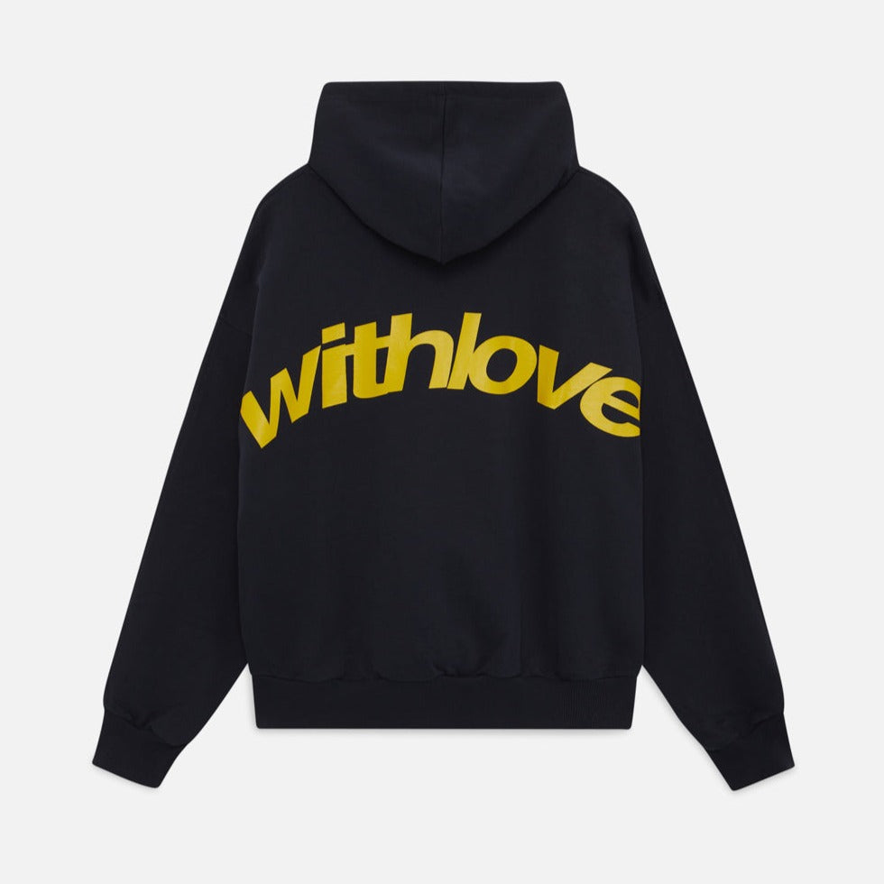 Sudadera Oversized de Mujer con Estampado Gráfico "Con Amor" – Negro