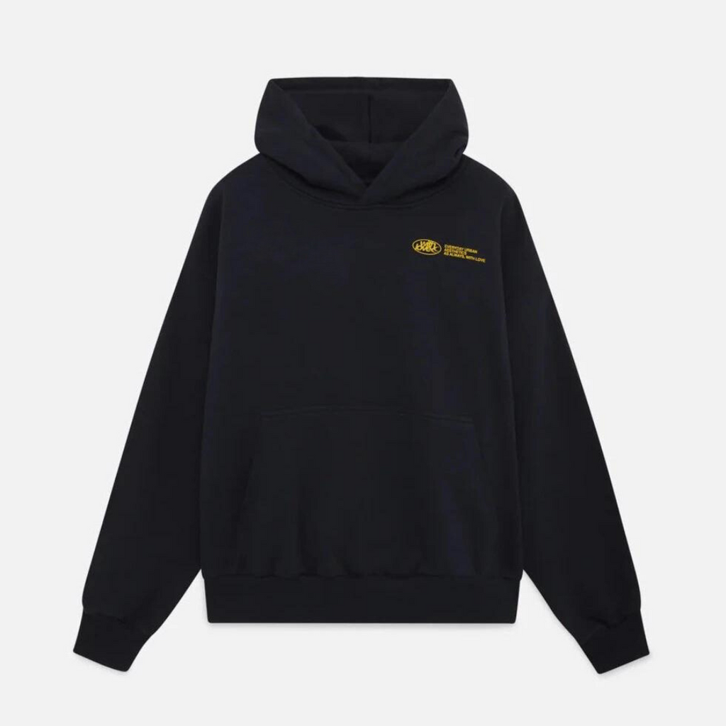 Sudadera Oversized de Mujer con Estampado Gráfico "Con Amor" – Negro
