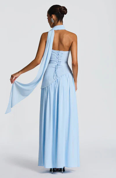 Vestido Maxi Elegante Sin Mangas para Mujer con Ajuste y Abertura Formal para Fiestas de Bodas – Mya