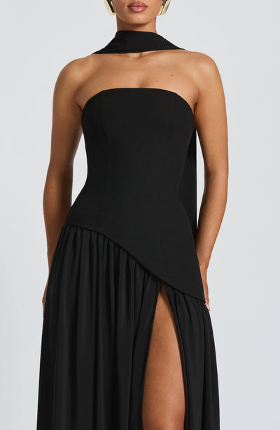 Vestido Maxi Elegante Sin Mangas para Mujer con Ajuste y Abertura Formal para Fiestas de Bodas – Mya