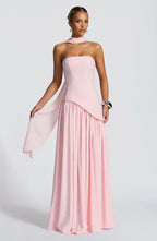 Vestido Maxi Elegante Sin Mangas para Mujer con Ajuste y Abertura Formal para Fiestas de Bodas – Mya