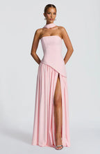 Vestido Maxi Elegante Sin Mangas para Mujer con Ajuste y Abertura Formal para Fiestas de Bodas – Mya