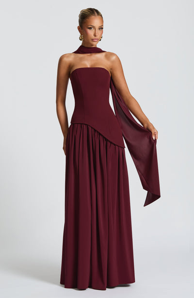 Vestido Maxi Elegante Sin Mangas para Mujer con Ajuste y Abertura Formal para Fiestas de Bodas – Mya
