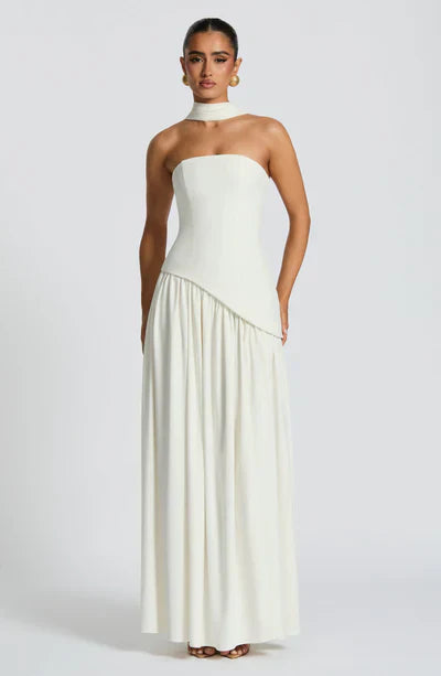 Vestido Maxi Elegante Sin Mangas para Mujer con Ajuste y Abertura Formal para Fiestas de Bodas – Mya