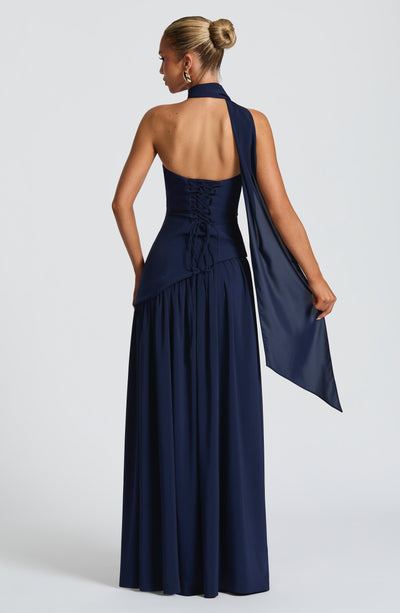 Vestido Maxi Elegante Sin Mangas para Mujer con Ajuste y Abertura Formal para Fiestas de Bodas – Mya