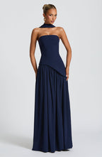 Vestido Maxi Elegante Sin Mangas para Mujer con Ajuste y Abertura Formal para Fiestas de Bodas – Mya