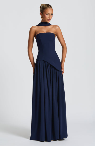 Vestido Maxi Elegante Sin Mangas para Mujer con Ajuste y Abertura Formal para Fiestas de Bodas – Mya