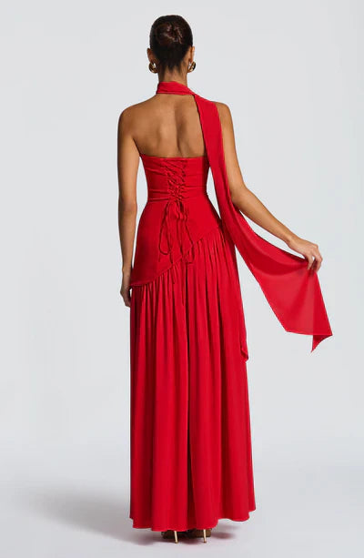 Vestido Maxi Elegante Sin Mangas para Mujer con Ajuste y Abertura Formal para Fiestas de Bodas – Mya