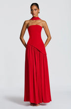 Vestido Maxi Elegante Sin Mangas para Mujer con Ajuste y Abertura Formal para Fiestas de Bodas – Mya