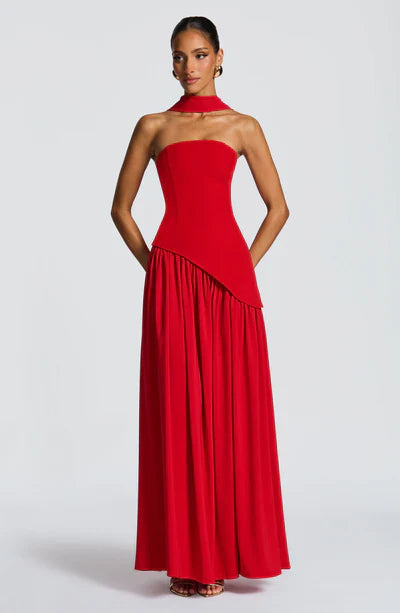 Vestido Maxi Elegante Sin Mangas para Mujer con Ajuste y Abertura Formal para Fiestas de Bodas – Mya