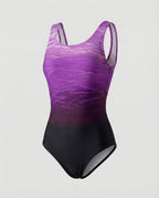 Traje de Baño Deportivo de Una Pieza para Mujer de Secado Rápido con Espalda Abierta y Tirantes Cruzados Cuello Redondo