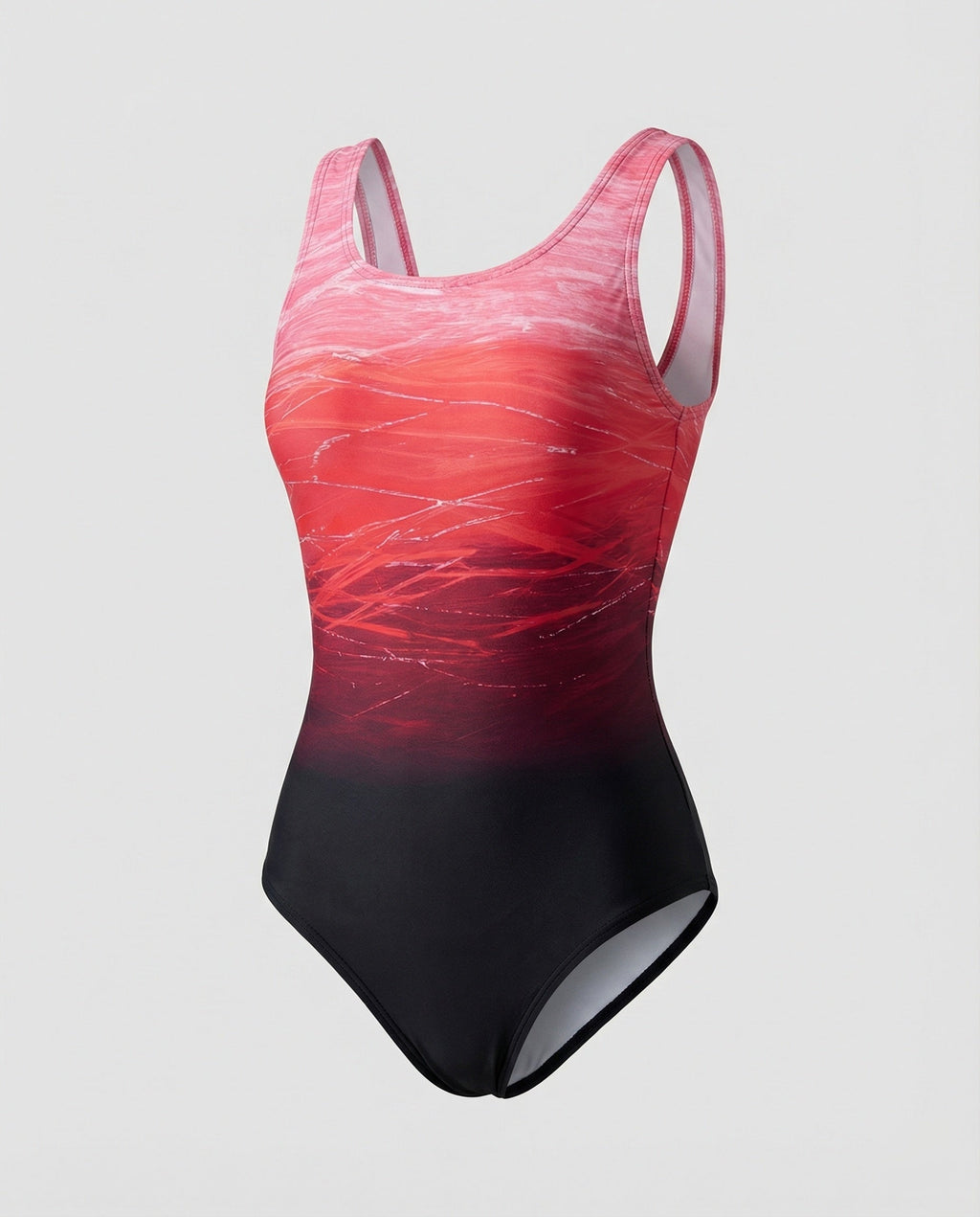 Traje de Baño Deportivo de Una Pieza para Mujer de Secado Rápido con Espalda Abierta y Tirantes Cruzados Cuello Redondo