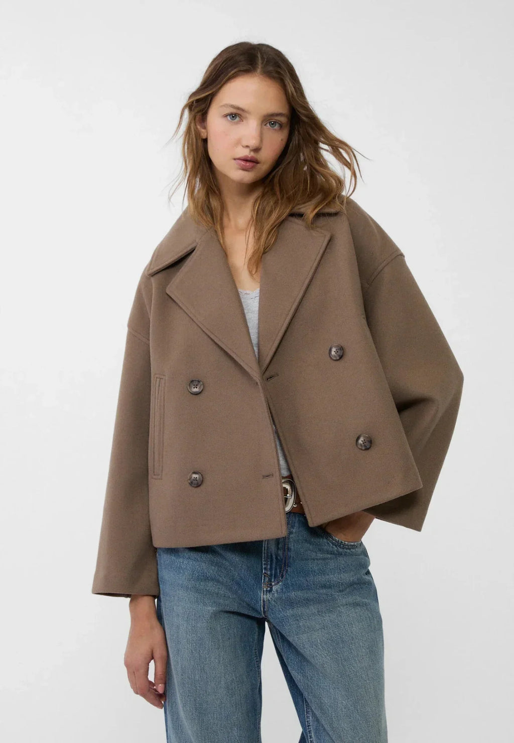 Chaqueta Corto Doble Botonadura para Mujer con Solapa y Botones – Heidi