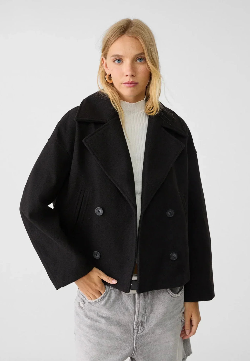 Chaqueta Corto Doble Botonadura para Mujer con Solapa y Botones – Heidi