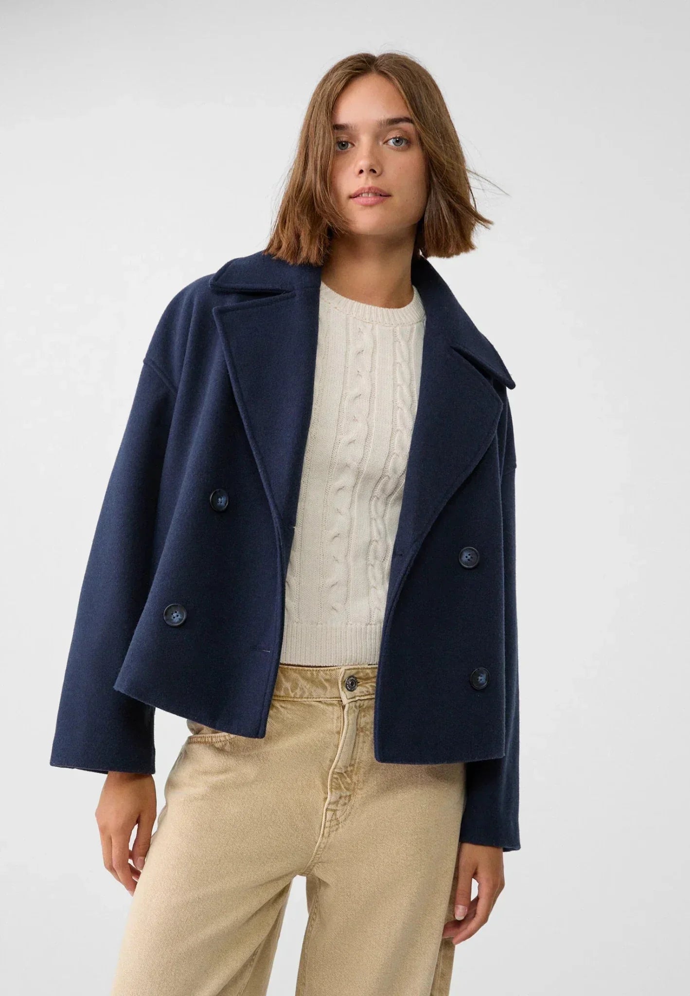 Chaqueta Corto Doble Botonadura para Mujer con Solapa y Botones – Heidi