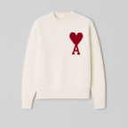 Suéter de Punto Oversized con Logo de Corazón Ace para Mujeres - Casual, Cómodo, Streetwear, Smart Casual, Regalo – Anely Crema Negro Verde