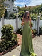 Vestido Largo Plisado de Halter para Mujeres - Invitada de Boda, Verano, Formal, Fiesta de Graduación, Viaje – Lily