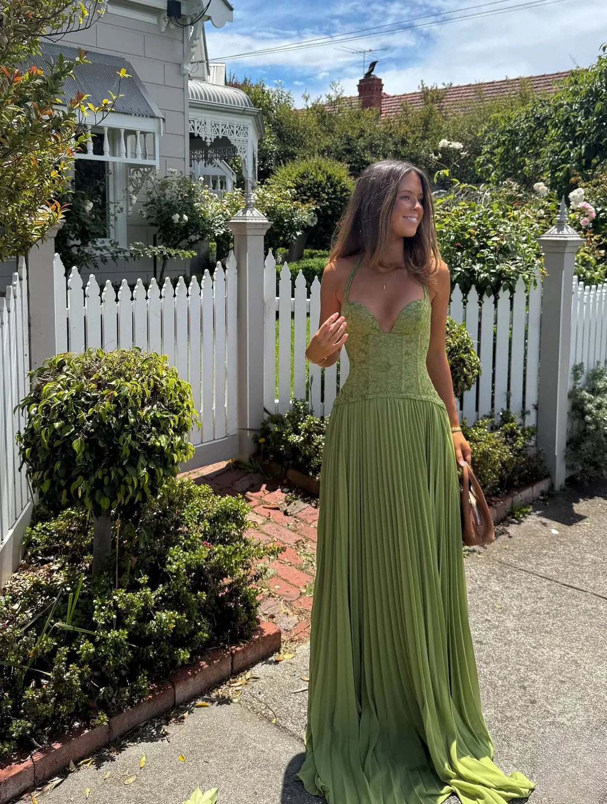 Vestido Largo Plisado de Halter para Mujeres - Invitada de Boda, Verano, Formal, Fiesta de Graduación, Viaje – Lily