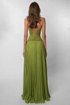 Vestido Largo Plisado de Halter para Mujeres - Invitada de Boda, Verano, Formal, Fiesta de Graduación, Viaje – Lily