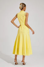 Vestido Midi de Encaje Sin Mangas para Mujeres, Invitada de Boda, Verano, Formal, Elegante, Estructurado, Diurno – Olivia